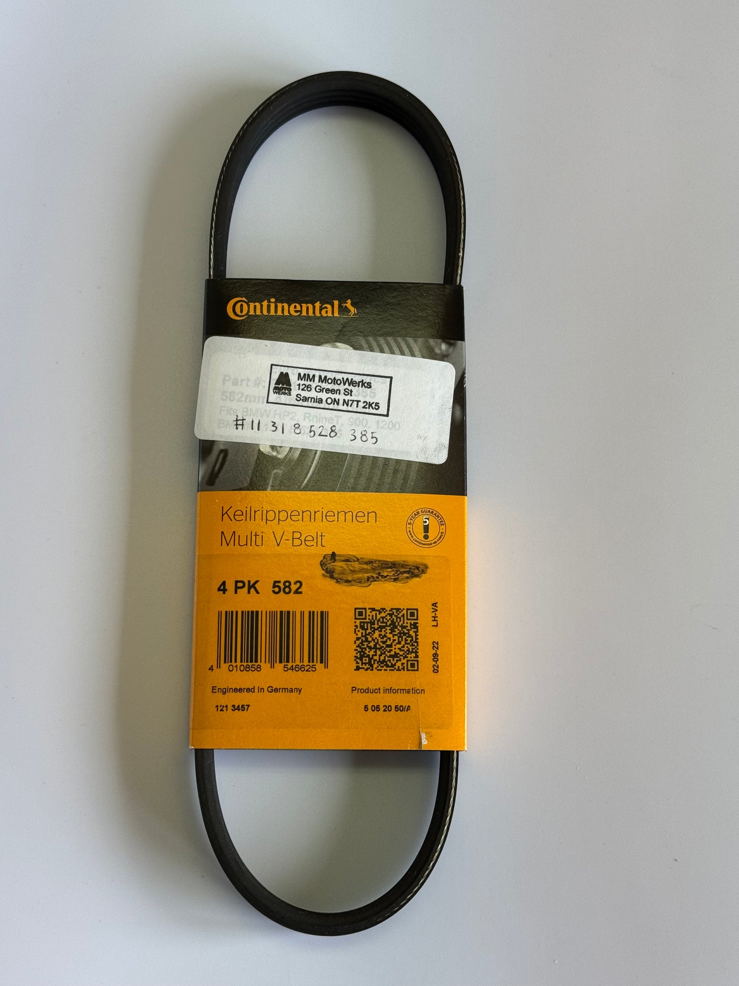 Alternator Belt - BMW Hexhead - 582mm