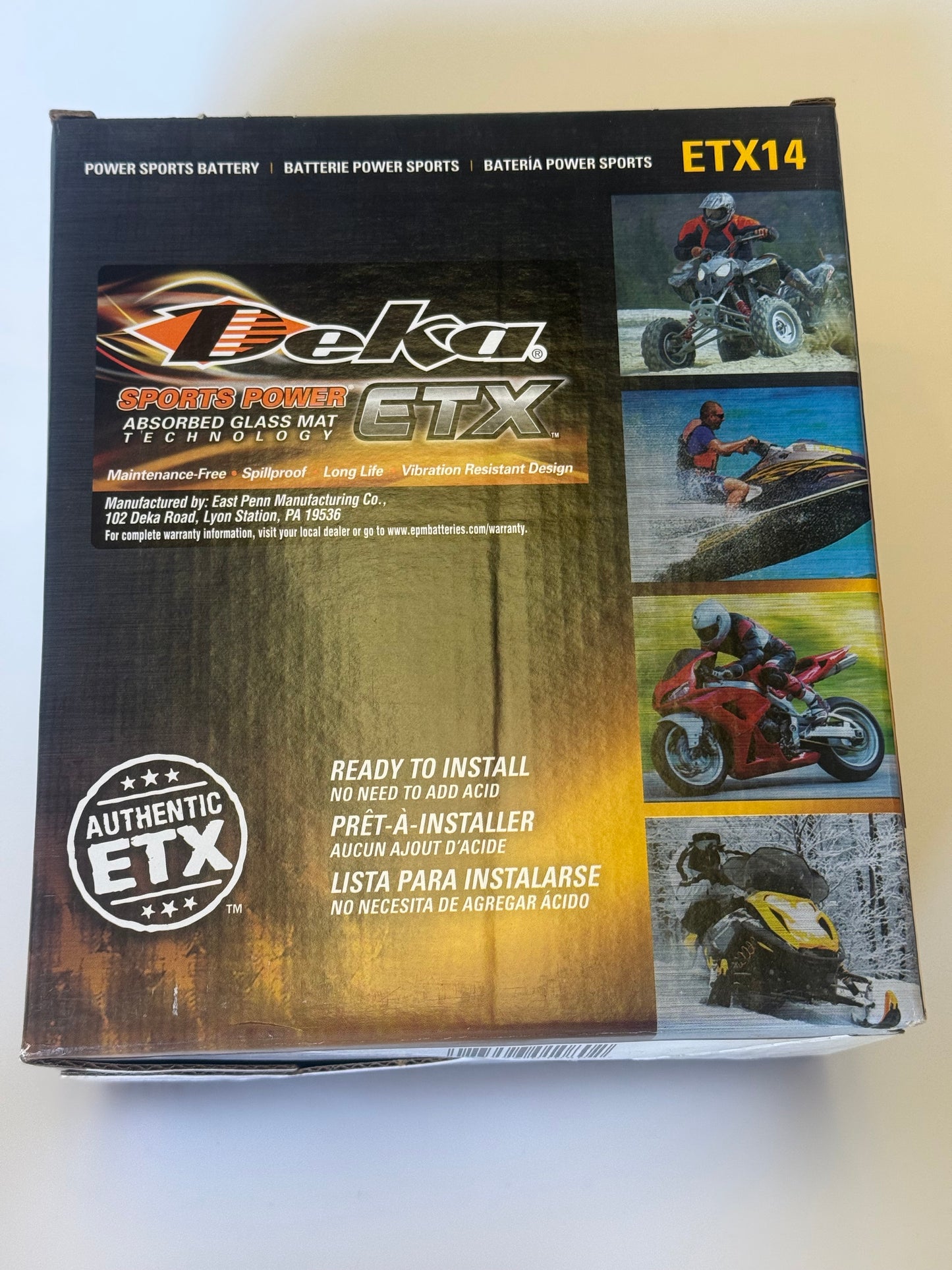 DEKA ETX14 - BMW C650, F650, F800, K1200, K1300, R1200GS